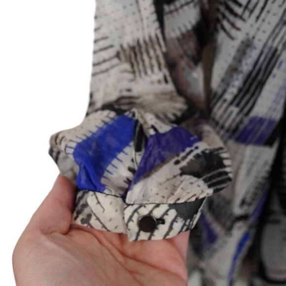 EUC Nic+Zoe Multicolored Split Neck Geometric Print Long Sleeve Pullover Tunic X - Picture 4 of 7